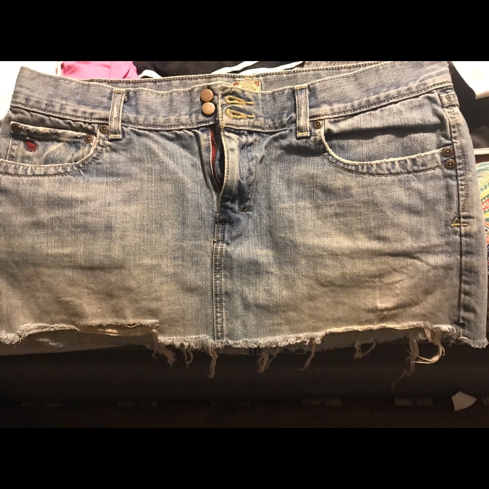Abercrombie distressed denim skirt